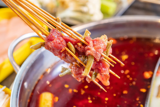 酸豆角牛肉串