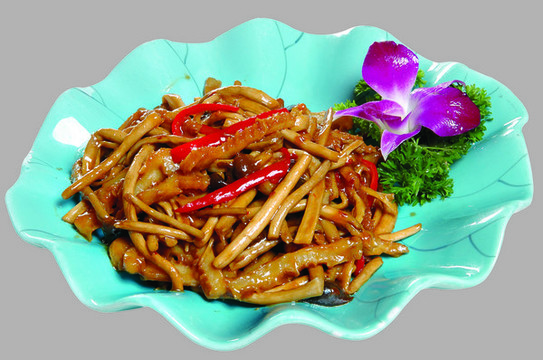 茶樹菇炒金錢肚