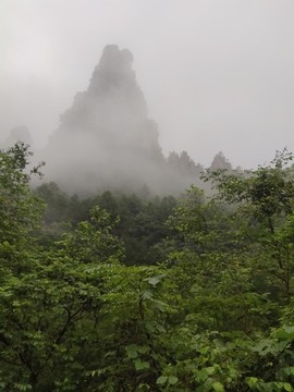 云霧中的山峰