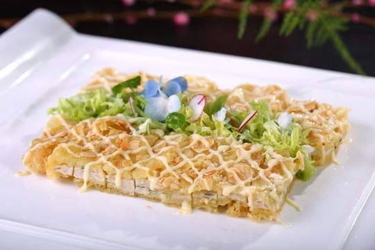 脆皮杏仁小塘菜