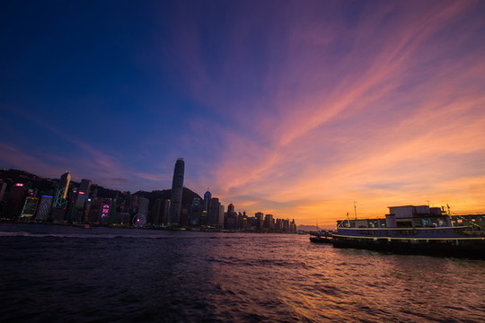 維多利亞港晚霞