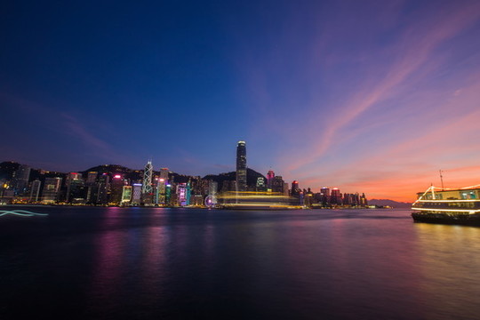 維多利亞港晚霞