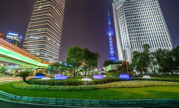 上海陸家嘴金融區(qū)夜景