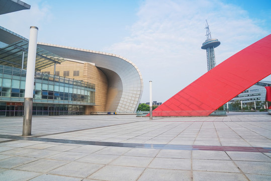 中國南京奧體中心和寬闊廣場