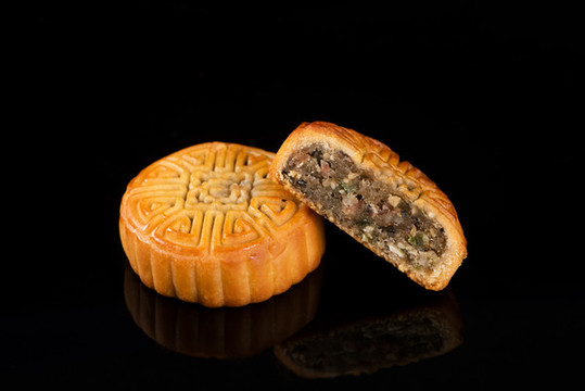 中秋節(jié)五仁月餅特寫