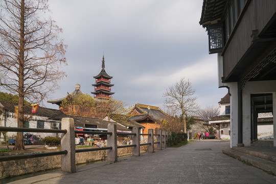 中國蘇州千燈古鎮(zhèn)古建筑和古街道