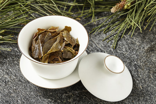 普洱茶茶底特寫(xiě)