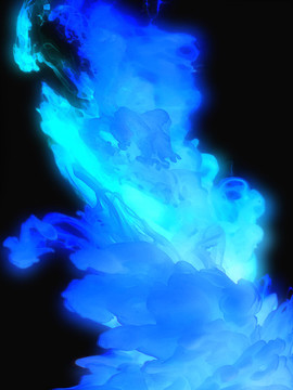 藍色發(fā)光火焰夢幻背景素材