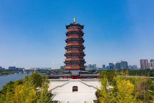 湖心仿古塔樓