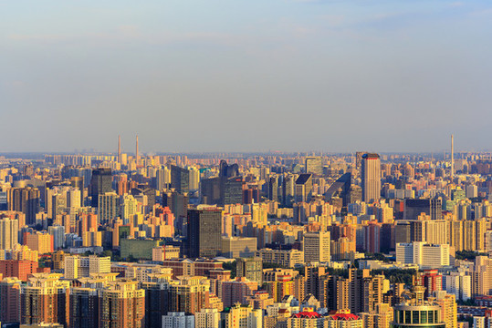 遠(yuǎn)眺北京朝陽區(qū)城市建筑群