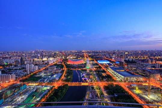 鳥(niǎo)瞰奧林匹克森林公園夜景