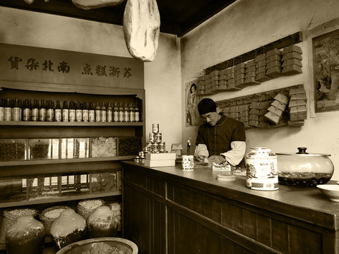 民國(guó)南貨店場(chǎng)景老照片