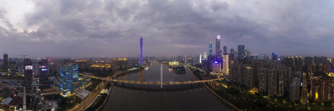 航拍中國廣州城市地標(biāo)建筑