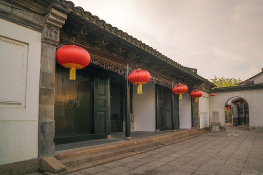 中國(guó)蘇州怡莊古鎮(zhèn)建筑和旅游風(fēng)光