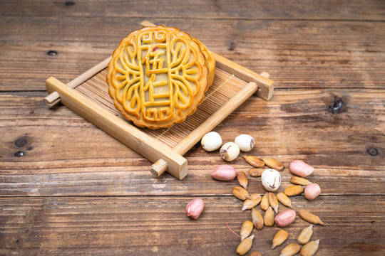 中秋節(jié)五仁月餅特寫