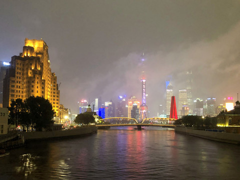 航拍上海城市夜景177