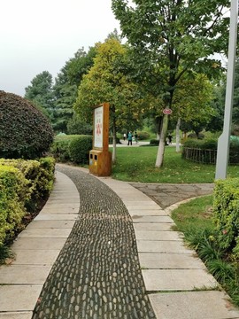 園林鵝卵石鋪貼小道