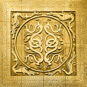 地磚拼貼祥紋圖案