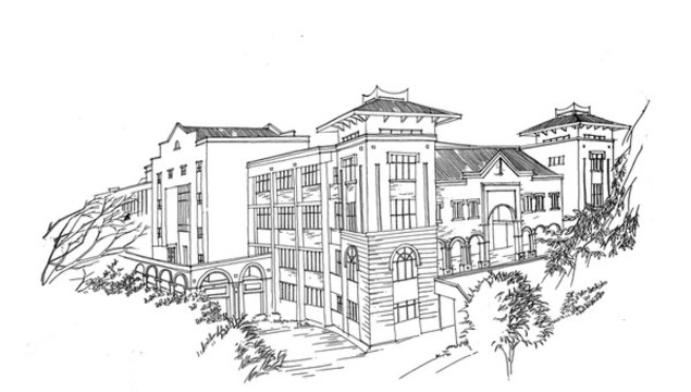 廈門大學(xué)圖書館手繪