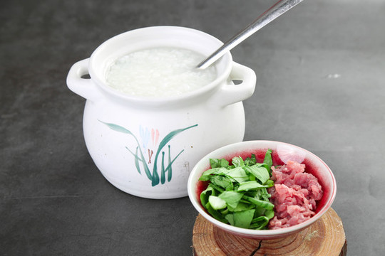 青菜瘦肉粥