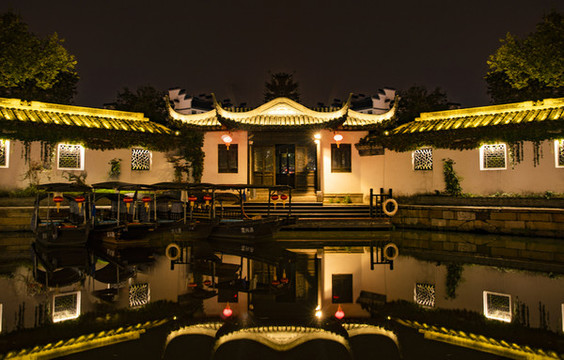 嘉善西塘古鎮(zhèn)夜景風(fēng)光
