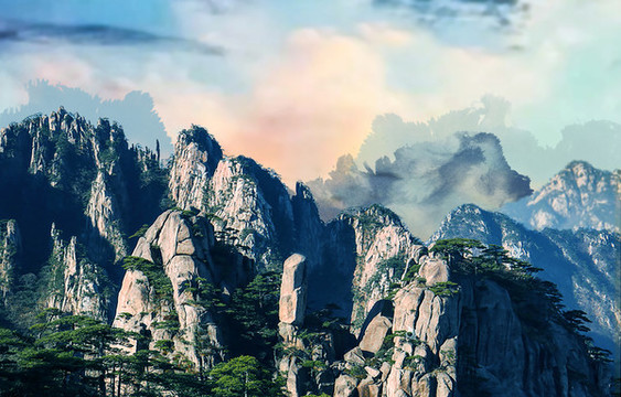 水墨黃山
