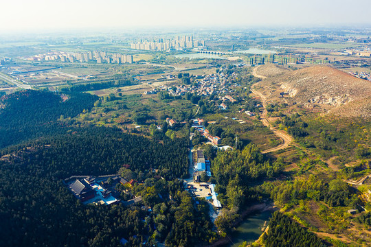 航拍安徽蕭縣圣泉寺