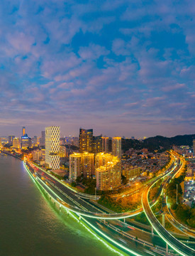 廈門海灣城市夜景