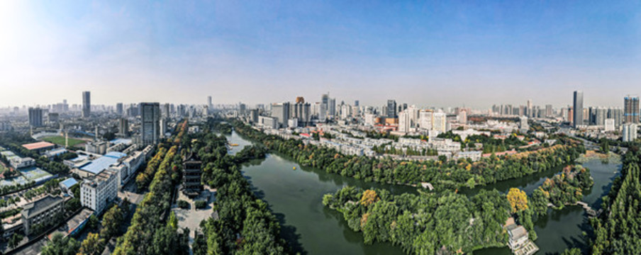 中國(guó)安徽合肥包公園景區(qū)全景航拍