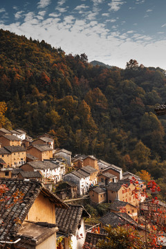 安徽歙縣土樓秋景