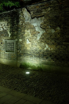 水鄉(xiāng)古鎮(zhèn)街區(qū)夜景