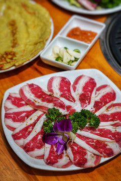 韓式烤肉牛五花肥牛