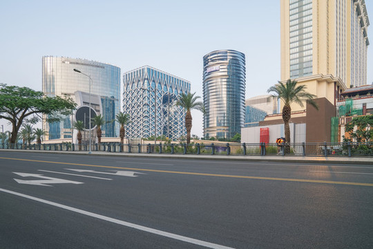 中國澳門城市建筑天際線道路交通