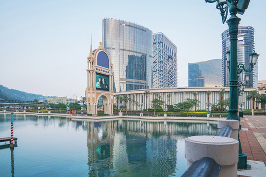 中國(guó)澳門城市建筑天際線和街景