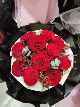玫瑰花手捧花特寫