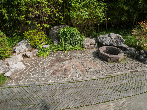 杭州方志館后花園地面拼花