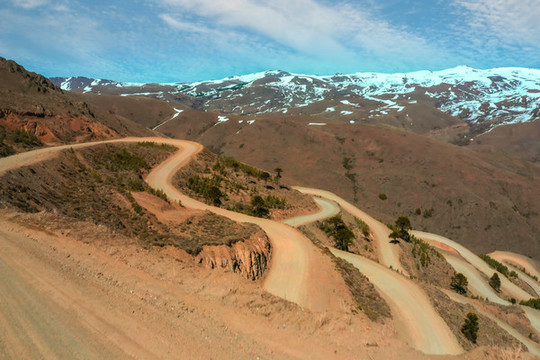 雪山下的盤山公路