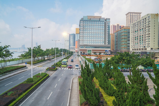 澳門現(xiàn)代建筑和橋梁和道路交通