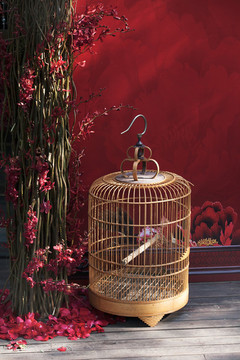 中式婚礼装饰道具鸟笼