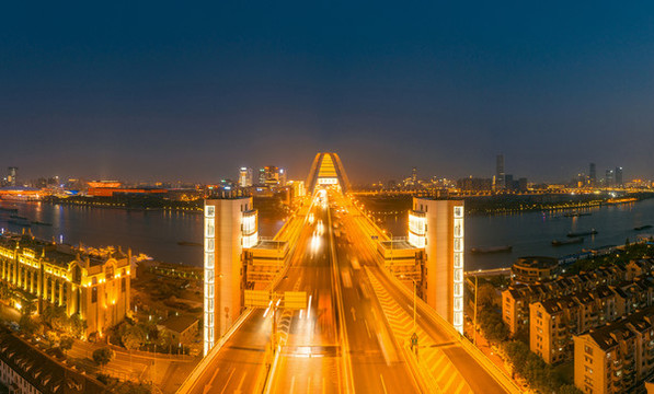 上海盧浦大橋夜景