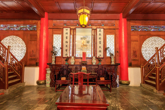 麗江土司衙門木府萬卷樓一樓內(nèi)景