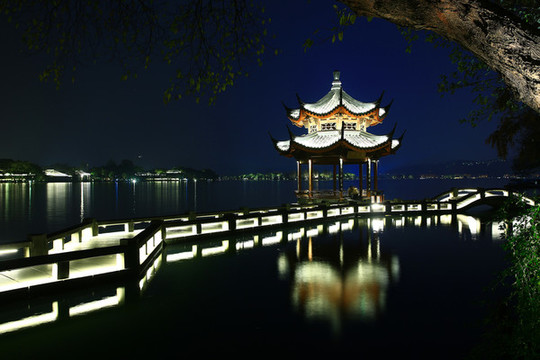 杭州西湖夜景