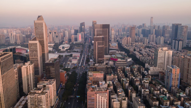 航拍廣州市中心