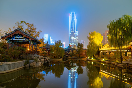 太原迎澤公園夜景