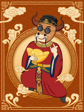 2021新年新春喜迎財(cái)神復(fù)古年