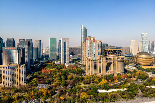 杭州錢江新城現(xiàn)代建筑航拍