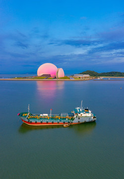 珠海大劇院夜景與輪船