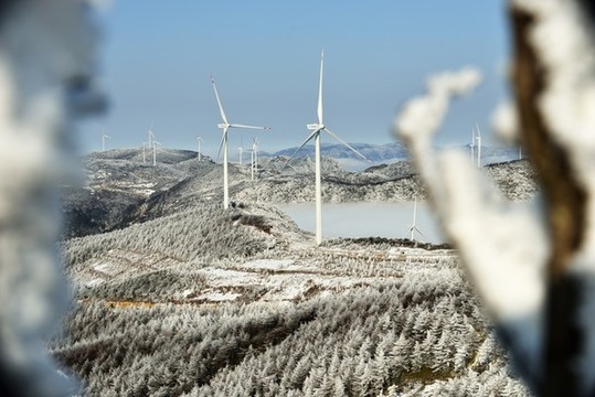 五峰獨嶺風(fēng)電雪景