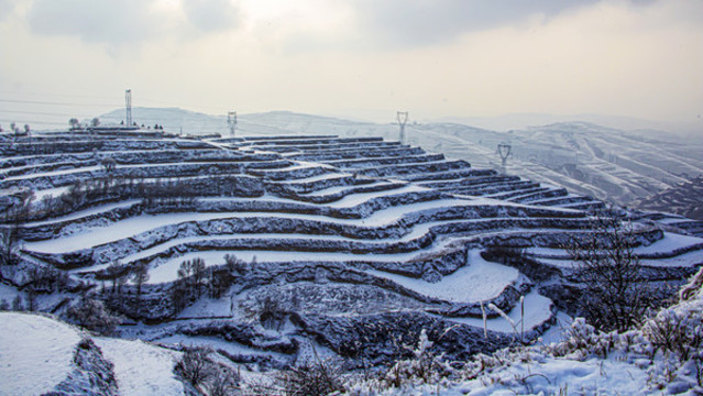 梯田雪景