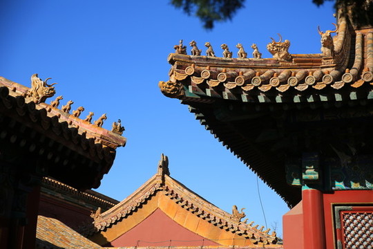 極富對稱美的故宮屋檐檐角神獸